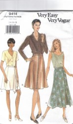 9414 SO EZ VOGUE A-LINE BUTTON SEAMED DRAPE SKIRT PATTERN 8-12 UNCUT